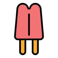 Double stick ice cream icon color outline vector