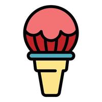 Big ball of ice cream icon color outline vector