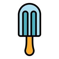 Embossed ice cream on a stick icon color outline vector