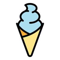 Banana ice cream icon color outline vector