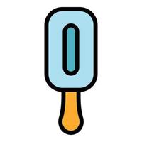 Frozen juice on a stick icon color outline vector