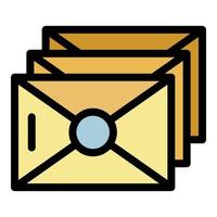 Mail envelope icon color outline vector