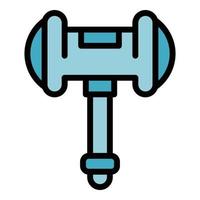 Wood gavel icon color outline vector