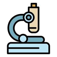 Microscope icon color outline vector