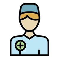 Young nurse icon color outline vector