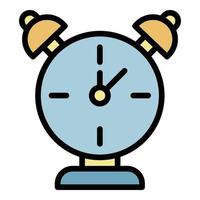 Alarm clock icon color outline vector