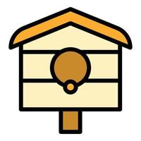 Backyard bird house icon color outline vector