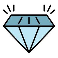 vector de contorno de color de icono de diamante caro