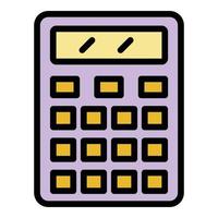 Money calculator icon color outline vector