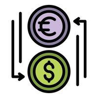 Money exchange icon color outline vector