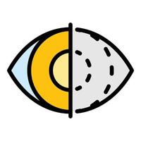 Eye iris scan icon color outline vector