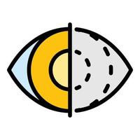 Eye iris scan icon color outline vector