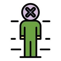 No biometric authentication icon color outline vector