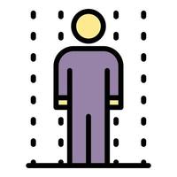 Man biometric scan icon color outline vector