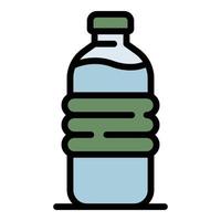 vector de contorno de color de icono de botella de agua