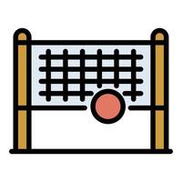 Volleyball net icon color outline vector