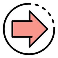 Relocation arrow icon color outline vector