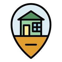 House location icon color outline vector