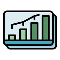 Campaign graph icon color outline vector