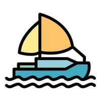 Relocation ship icon color outline vector