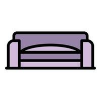 Wooden bench icon color outline vector