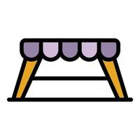 Outdoor table icon color outline vector