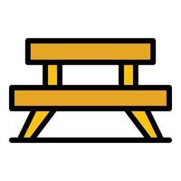 Park bench icon color outline vector