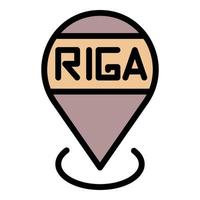 vector de contorno de color de icono de ubicación de riga