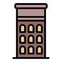 Riga building icon color outline vector