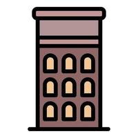 Riga building icon color outline vector