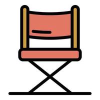 Video director show chair icon color outline vector