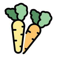 Fresh carrots icon color outline vector