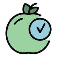 Approved apple icon color outline vector