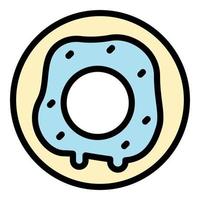 Donut icon color outline vector