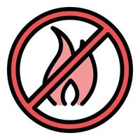 Restricted campfire icon color outline vector