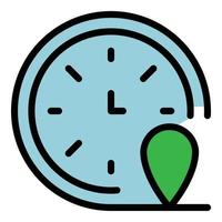 Franchise clock time icon color outline vector
