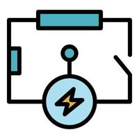 Electric circuit scheme icon color outline vector