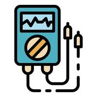 Electric multimeter icon color outline vector