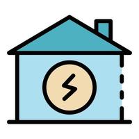 Electrician in house icon color outline vector