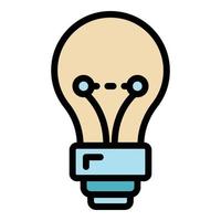 Classic light bulb icon color outline vector