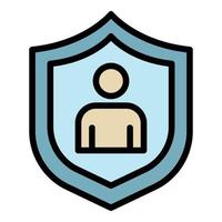 Man insurance icon color outline vector