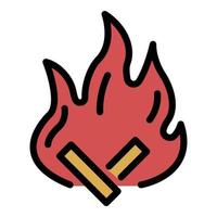 Campfire icon color outline vector