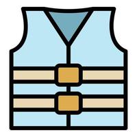 Rescue vest icon color outline vector