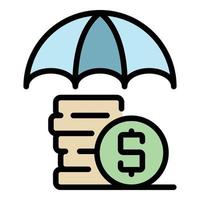 Money protection icon color outline vector