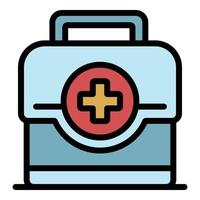 First aid kit icon color outline vector