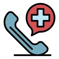 Medical emergency call icon color outline vector