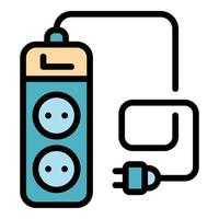 Power socket extender icon color outline vector