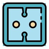 Button socket icon color outline vector