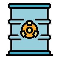 Biohazard barrel icon color outline vector