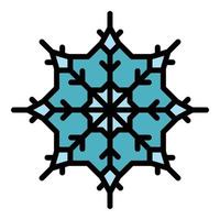 Nature snowflake icon color outline vector
